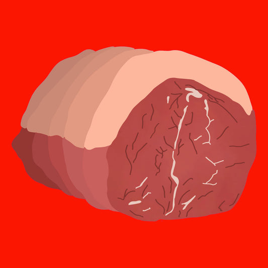 Pasture fed organic rolled beef top rump ++